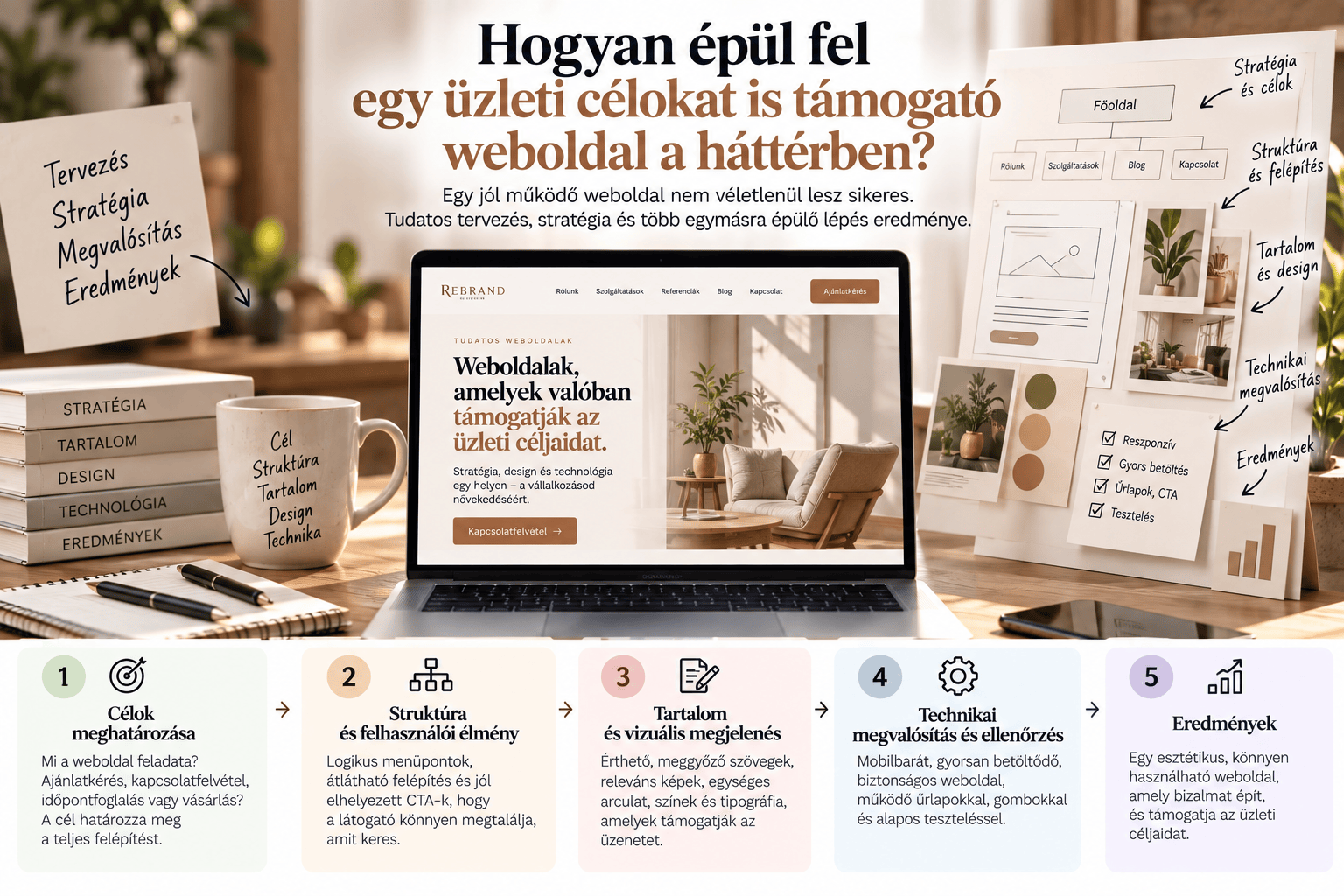 Hogyan épül fel egy üzleti célokat is támogató weboldal a háttérben?